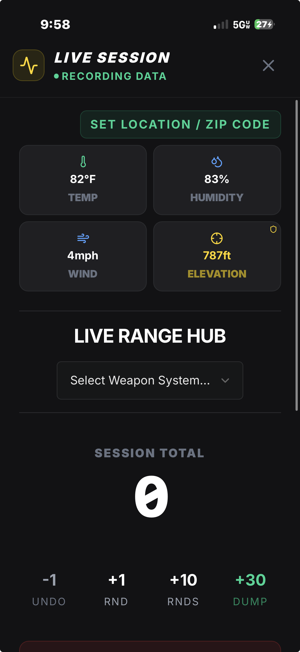 Range Session Weather